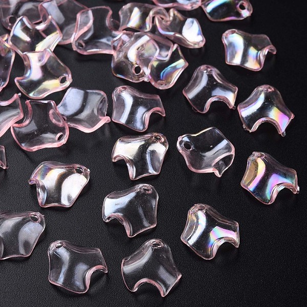 

PandaHall Transparent Acrylic Pendants, AB Color Plated, Petal, Pink, 15.5x15x5mm, Hole: 2mm, about 2200pcs/500g Acrylic Petaline Pink