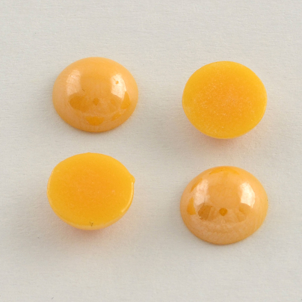 

PandaHall Pearlized Plated Opaque Glass Cabochons, Half Round/Dome, Gold, 7.5~8x3~4mm Glass Half Round Gold