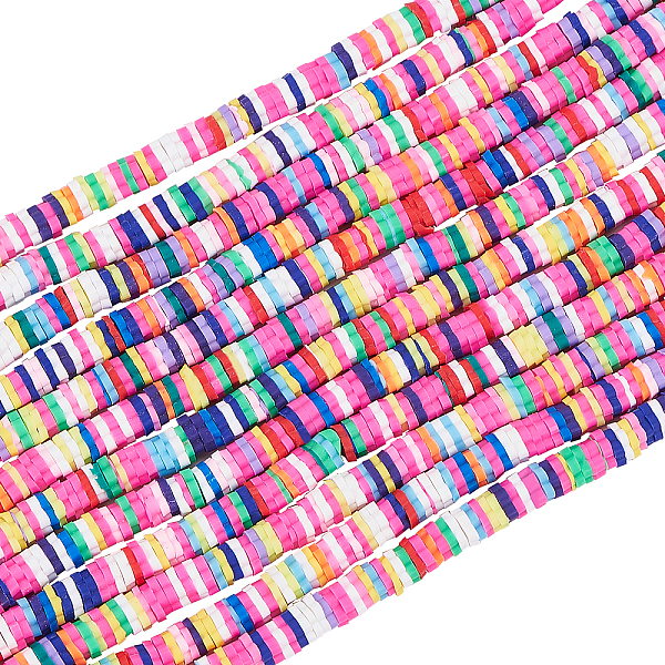 

PandaHall Heishi Clay Beads, 4600 Pcs 6mm Vinyl Disc Beads Flat Flower Handmade Polymer Clay Beads for Hawaiian Earring Choker Anklet..., Multicolor