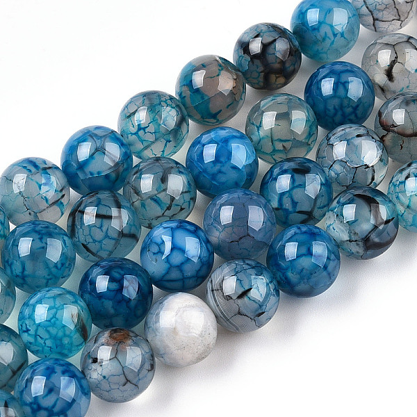 

PandaHall Dyed Natural Dragon Veins Agate Beads Strands, Round, Steel Blue, 6~6.5mm, Hole: 1mm, about 63pcs/strand, 15.5 inch Dragon Veins...