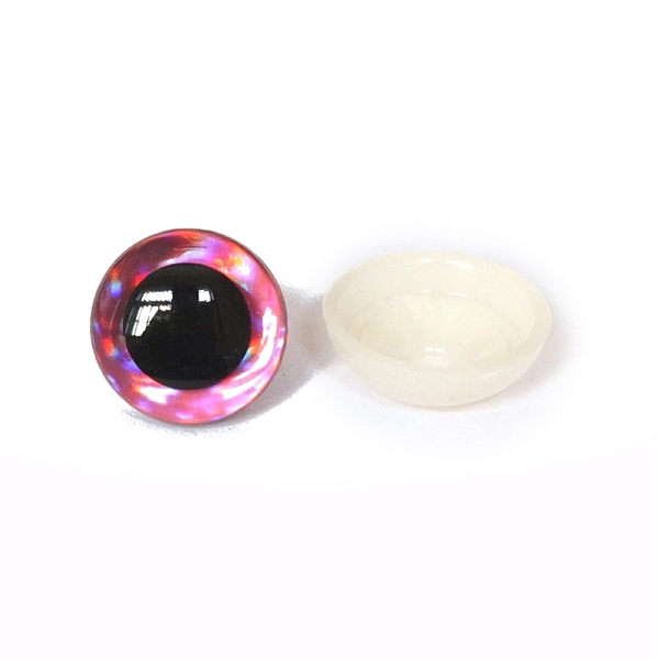 

PandaHall Half Round ABS Plastic Doll Craft Eyes, Safety Eyes, with Spacer, Hot Pink, 16mm ABS Plastic Half Round