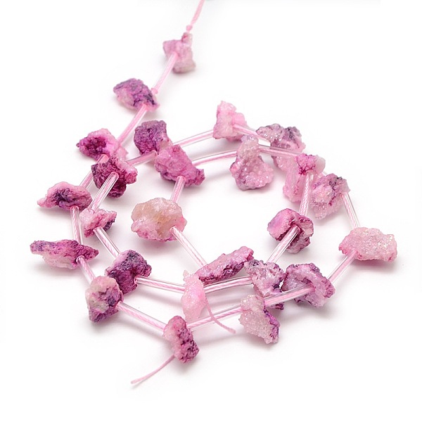 

PandaHall Natural Druzy Agate Beads Strands, Dyed, Chip, Pearl Pink, 8~12x10~14x7~11mm, Hole: 1mm, about 24pcs/strand, 16 inch Druzy Agate...