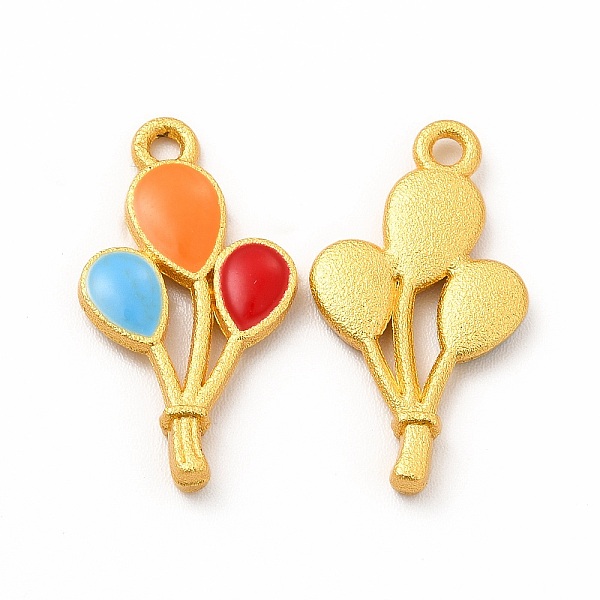 

PandaHall Rack Plating Alloy Enamel Pendants, Matte Gold Color, Balloon Charm, Colorful, 23.3x12.7x3mm, Hole: 1.6mm Alloy+Enamel Balloon