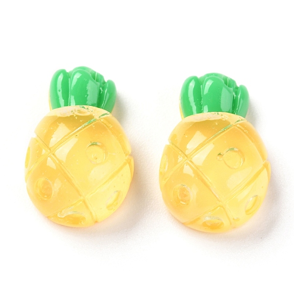 

PandaHall Transparent Resin Cabochons, Pineapple, Yellow, 18.5x12x9mm Resin Fruit Yellow