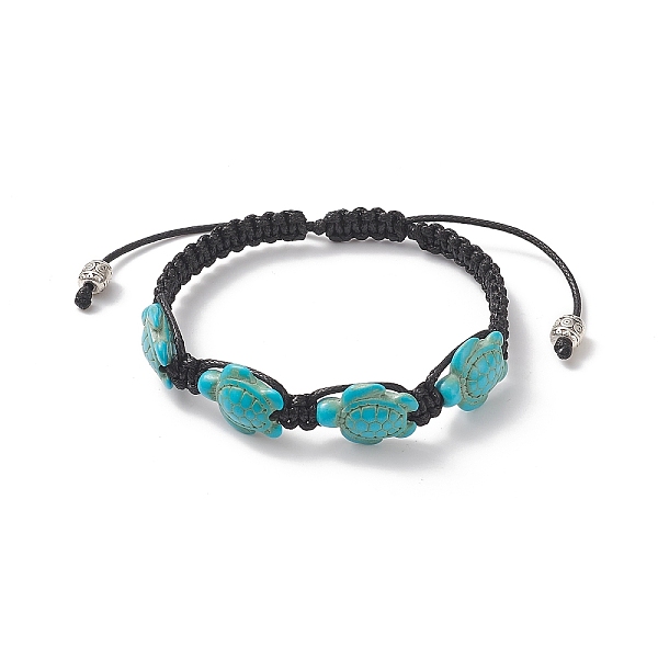 

PandaHall Synthetic Turquoise(Dyed) Tortoise Braided Bead Bracelet for Women, Turquoise(Dyed), Inner Diameter: 2~3-5/8 inch(5.1~9.2cm)..., Green