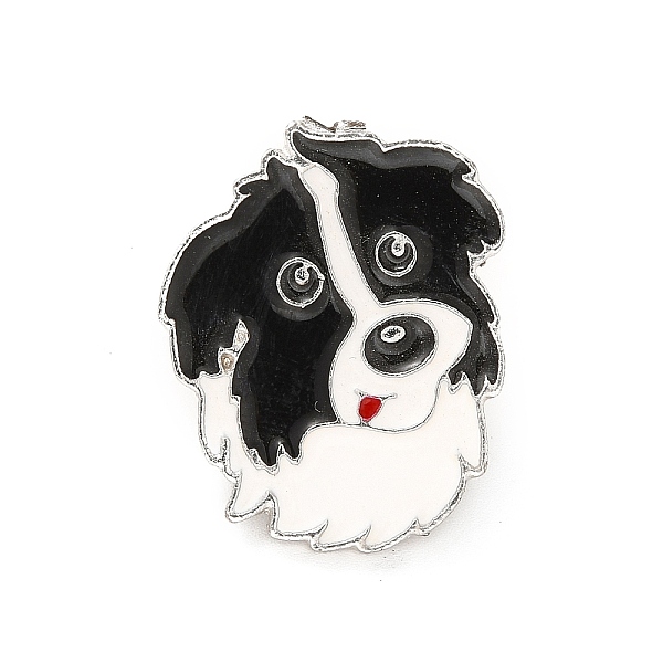 

PandaHall Dog Enamel Pin with Brass Butterfly Clutches, Alloy Badge for Backpack Clothing, Border Collie, 25x21.5x10mm Alloy+Enamel Dog..., Black