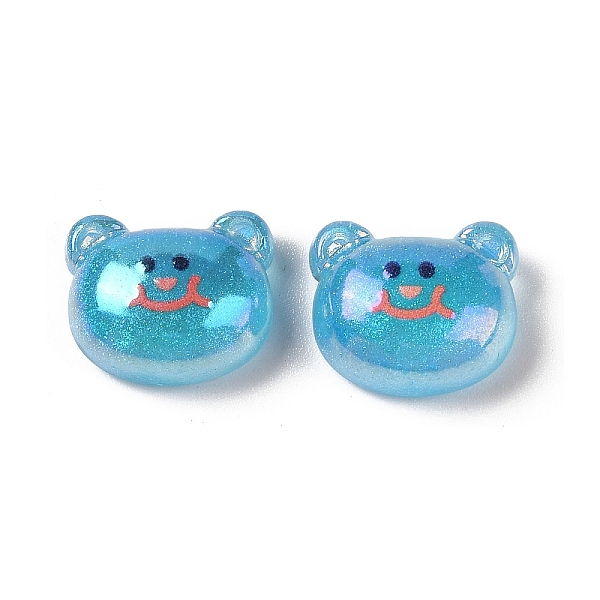 

PandaHall Glitter Plated Animal Resin Cabochons, Bear, Deep Sky Blue, 16.5x20x9mm Resin Bear