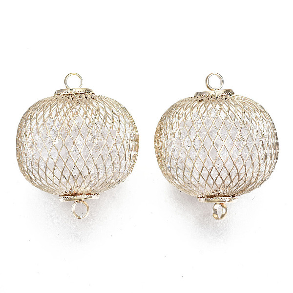 

PandaHall Eco-Friendly Iron Links Connectors, with Crystal Rhinestone inside, Cadmium Free & Nickel Free & Lead Free, Lantern, Light Gold..., Clear