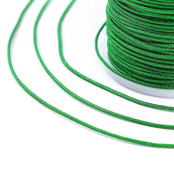 

PandaHall Nylon Thread Cord, DIY Braided Ball Jewelry Making Cord, Green, 0.8mm, about 10m/roll(10.93yards/roll) Nylon Green