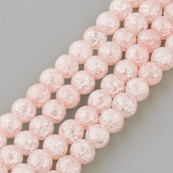 

PandaHall Synthetic Crackle Quartz Beads Strands, Round, Dyed, Pink, 6mm, Hole: 1mm, about 66pcs/strand, 15.7 inch Crackle Quartz Round Pink