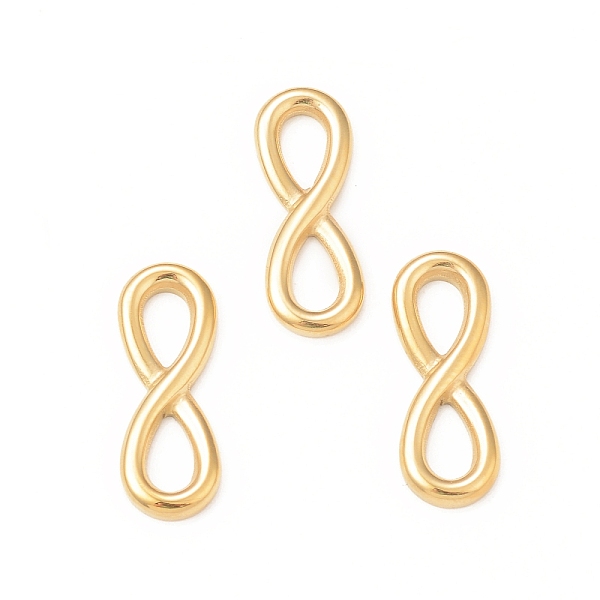 

PandaHall 304 Stainless Steel Links Connectors, Infinity, Real 18K Gold Plated, 21.5x18x2mm, Hole: 6x3mm 304 Stainless Steel Infinity