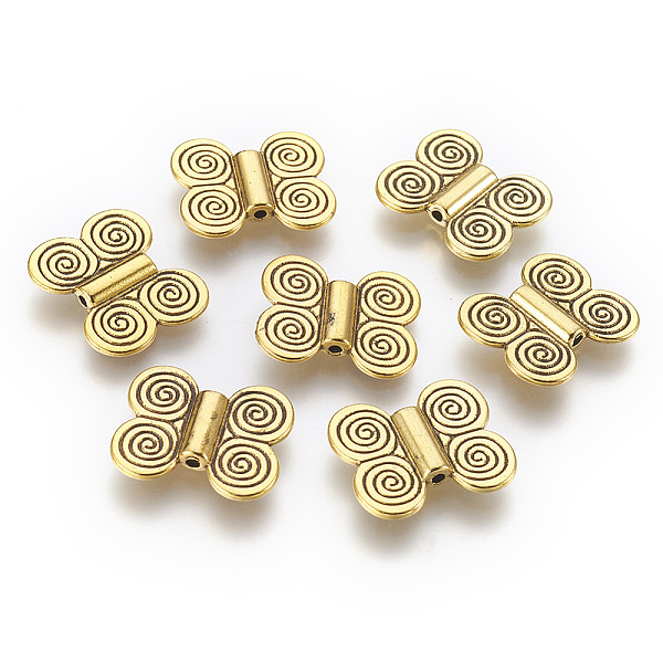 

PandaHall Tibetan Style Alloy Beads, Butterfly, Antique Golden, Lead Free & Cadmium Free, 20x17x3.5mm, Hole: 1.5mm Alloy Butterfly