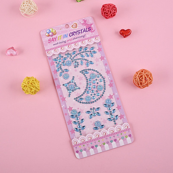 

PandaHall Self Adhesive Mobile Phone Stickers, Acrylic Rhinestone Stickers, Rectangle with Moon and Star Pattern, Blue, 24.5x10cm Acrylic...