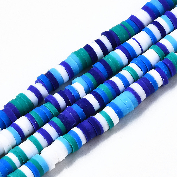 

PandaHall Handmade Polymer Clay Beads Strands, for DIY Jewelry Crafts Supplies, Heishi Beads, Disc/Flat Round, Light Sea Green, 4x0.5~1mm...