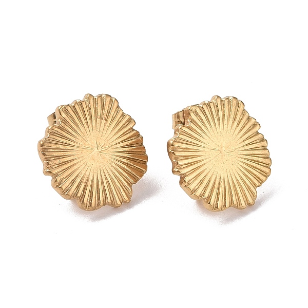 

PandaHall Ion Plating(IP) 304 Stainless Steel Stud Earring Finding, with Vertical Loops, Flower, Golden, 15x15mm, Hole: 2.5mm, Pin: 0.9mm...