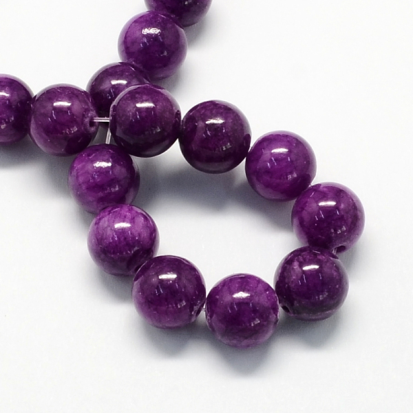 

PandaHall Natural Dyed Yellow Jade Gemstone Bead Strands, Round, Purple, 8mm, Hole: 1mm, about 50pcs/strand, 15.7 inch Yellow Jade Round...