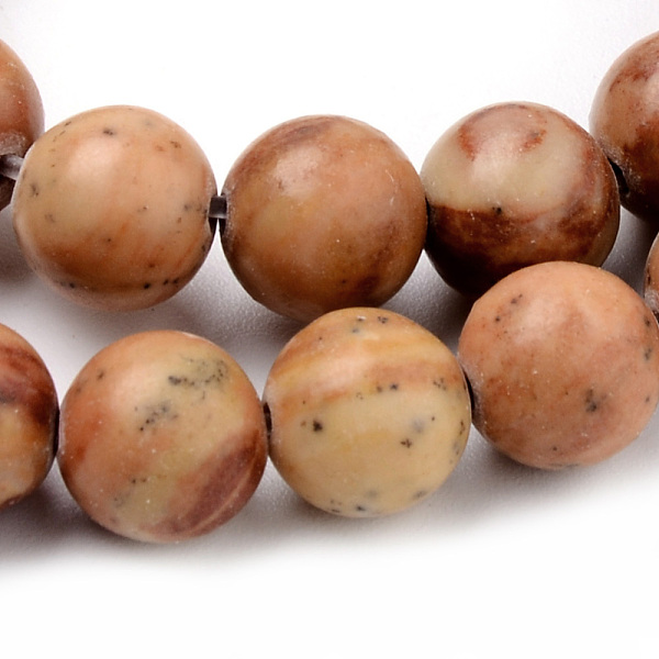 

PandaHall Natural Wood Lace Stone Beads Strands, Round, 10~10.5mm, Hole: 1.2mm, about 37~40pcs/strand, 14.9~15.1 inch(38~38.5cm) Wood Lace..., Brown