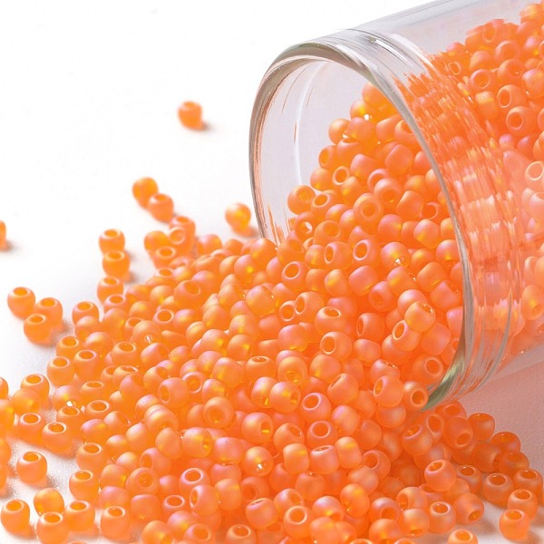 

PandaHall TOHO Round Seed Beads, Japanese Seed Beads, (174F) Light Hyacinth Orange Transparent Rainbow Matte, 11/0, 2.2mm, Hole: 0.8mm...