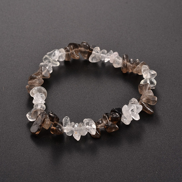 

PandaHall Chips Gemstone Beaded Stretch Bracelets, Smoky Quartz, 50mm Smoky Quartz