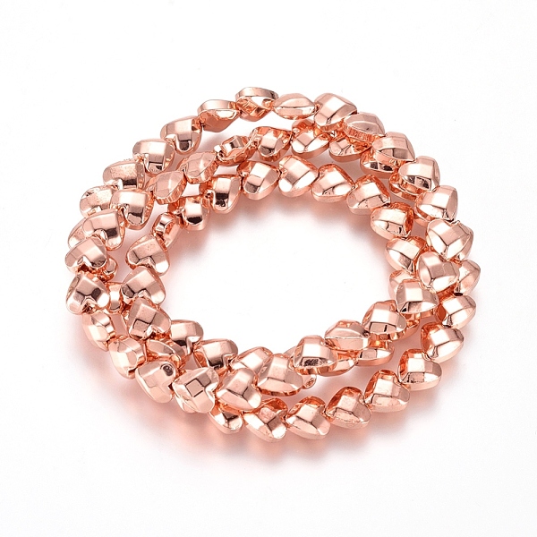 

PandaHall Electroplated Non-magnetic Synthetic Hematite Beads Strands, Heart, Faceted, Rose Gold Plated, 6x6x3.5mm, Hole: 0.8mm, about...