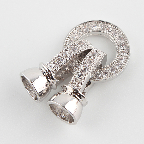 

PandaHall Brass Micro Pave Cubic Zirconia Fold Over Clasps, Platinum, 27x11x7mm, Hole: 1mm & 4mm Brass+Cubic Zirconia