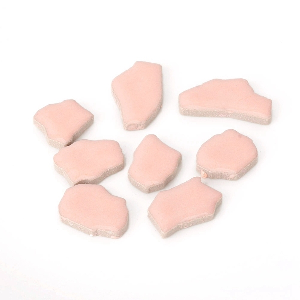 PandaHall Porcelain Mosaic Tiles, Irregular Shape Mosaic Tiles, for DIY Mosaic Art Crafts, Picture Frames and More, Pink, 5~30x5~20x4mm