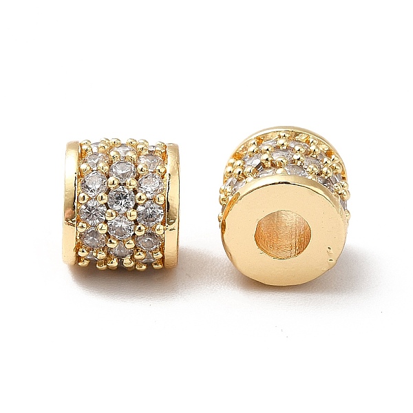 

PandaHall Brass Micro Pave Cubic Zirconia Beads, Real 18K Gold Plated, Column, Real 18K Gold Plated, 8x7mm, Hole: 3.5mm Brass+Cubic Zirconia..., Clear