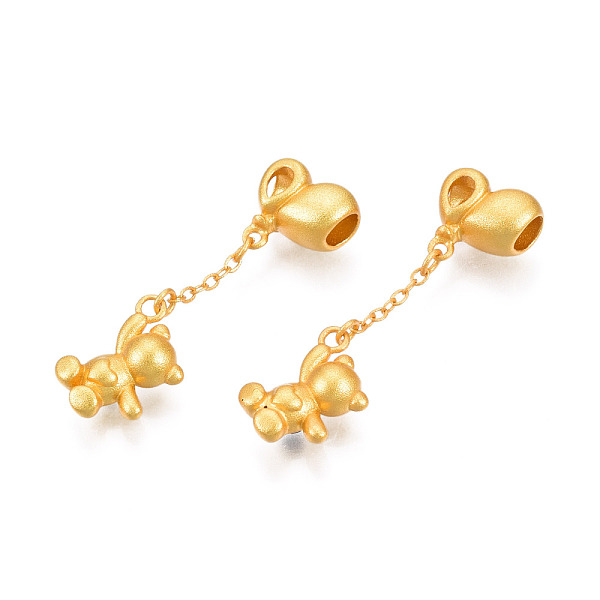 

PandaHall Brass Beads, with Chain, Cadmium Free & Nickel Free & Lead Free, Bear, Real 18K Gold Plated, 37mm Brass Bear