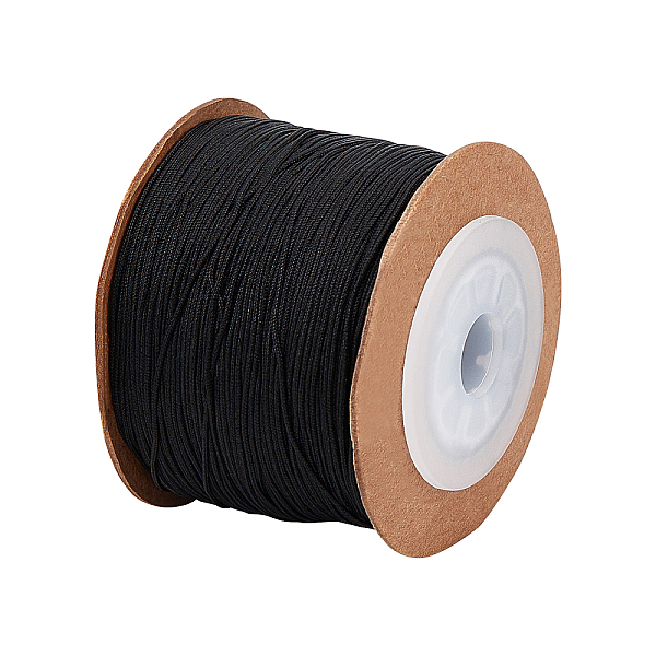 

PandaHall Unicraftale Nylon Threads, Black, 0.6mm, about 100m/roll Nylon Black