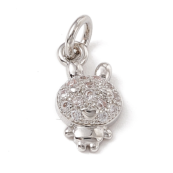 

PandaHall Brass Micro Pave Cubic Zirconia Charms, with Jump Rings, Rabbit Charm, Platinum, 11x6.5x3mm, Hole: 2.7mm Brass+Cubic Zirconia..., Clear