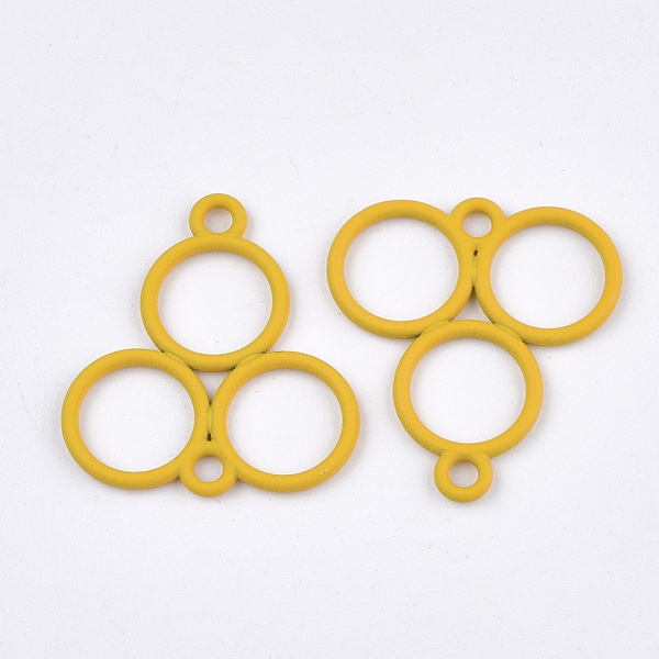 

PandaHall Spray Painted Alloy Links, Three Rings, Gold, 21x23x1.5mm, Hole: 2mm Alloy Ring Gold