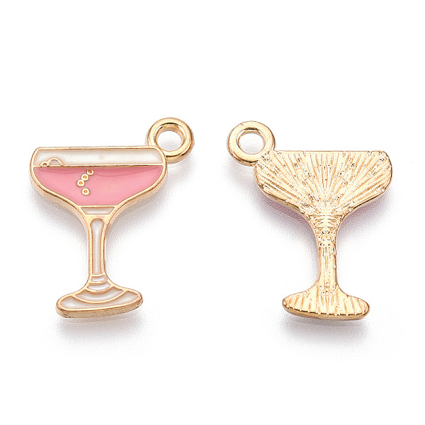 

PandaHall Alloy Pendants, Cadmium Free & Lead Free, with Enamel, Goblet, Light Gold, Pink, 20x15.5x1mm, Hole: 2mm Alloy+Enamel Others Pink