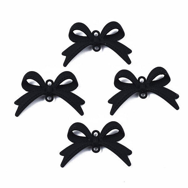 

PandaHall Spray Painted Alloy Link Connectors, Cadmium Free & Lead Free, Bowknot, Black, 17x27x5mm, Hole: 1.5mm Alloy Bowknot Black