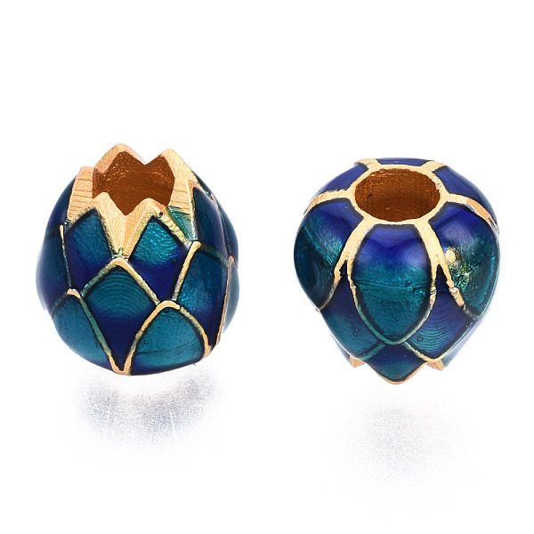 

PandaHall Alloy Enamel Beads, Matte Style, Cadmium Free & Lead Free, Large Hole Beads, Flower, Dark Blue, 9x9.5x9.5mm, Hole: 4mm...