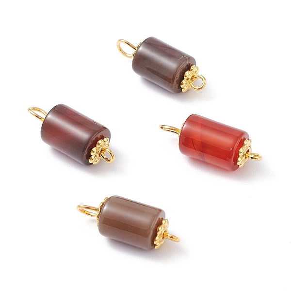

PandaHall Natural Agate Link Connectors, with Alloy Daisy Spacer Beads and Iron Eye Pin, Golden, Column, 20~21x8mm, Hole: 1.8~2.6mm Natural...