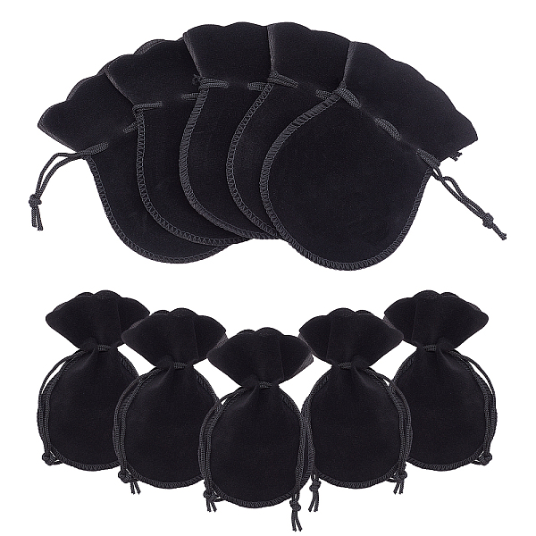 

PandaHall Gourd Velvet Bags, Black, 12x9cm Velvet Black