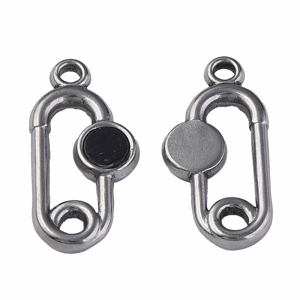 

PandaHall 304 Stainless Steel Pendants, with Dyed Black Shell, Oval, Stainless Steel Color, 20x10x2mm, Hole: 1.6mm Stainless Steel+Shell...
