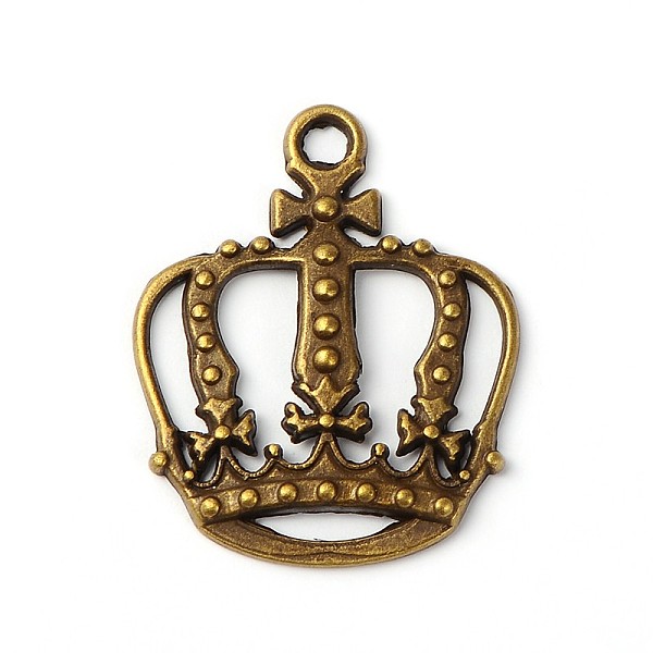 

PandaHall Tibetan Style Alloy Pendants, King Crown, Antique Bronze, Lead Free and Cadmium Free and Nickel Free, 34x28x4mm, Hole: 3.1mm Alloy...