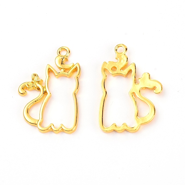 

PandaHall Zinc Alloy Open Back Bezel, Cat, Golden, 33x21.5x2.5mm, Hole: 2mm Alloy Cat Shape