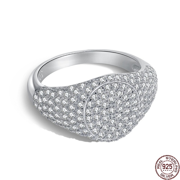 

PandaHall Rhodium Plated 925 Sterling Silver Signet Finger Ring with Cubic Zirconia, with S925 Stamp, Real Platinum Plated, 2.4~12.45mm, US...