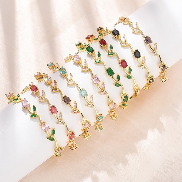 Bracelets en alliage de verre à maillons en forme de fleur pour femmes