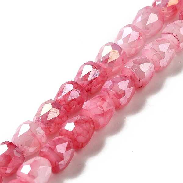 

PandaHall Electroplate Glass Beads Strand, AB Color Plated, Faceted, Bell, Cerise, 8x8mm, Hole: 1mm, about 61~69pcs/strand, 19.29~22.20 inch..., Red