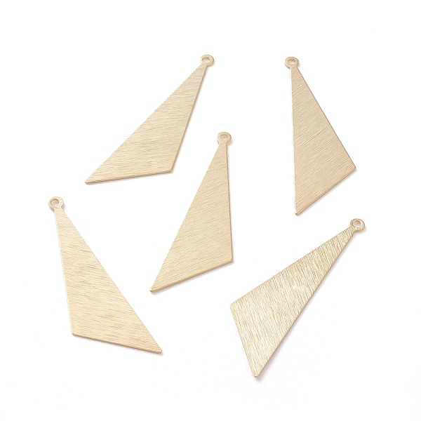 

PandaHall Brass Charms, Triangle, Real 24K Gold Plated, 40x11.5x0.5mm, Hole: 1.4mm Brass Triangle