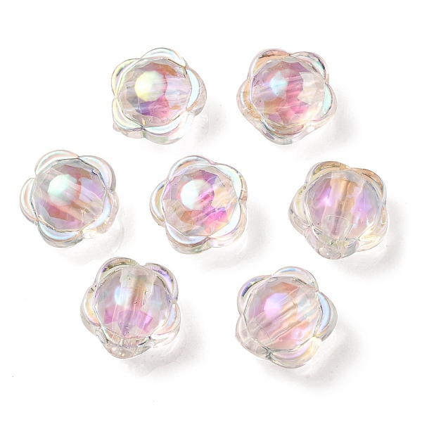 

PandaHall UV Plating Rainbow Iridescent Acrylic Beads, Two Tone Bead in Bead, Flower, Pearl Pink, 12x12.5x8.5mm, Hole: 2.5mm Acrylic Flower