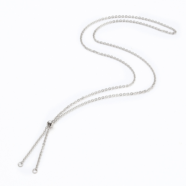 

PandaHall 304 Stainless Steel Slider Necklace Making, Cable Chains Bolo Necklace Making, Stainless Steel Color, 23-5/8 inch(60cm) 304...