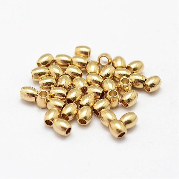 

PandaHall Brass Beads, Barrel, Nickel Free, Raw(Unplated), 2.6~3x2.5mm, Hole: 1mm Brass Barrel