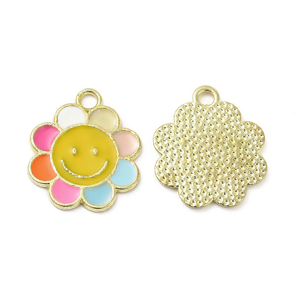 

PandaHall Alloy Enamel Pendants, Flower Charms, Golden, Colorful, 18.5x16x1mm, Hole: 2mm Alloy+Enamel Flower