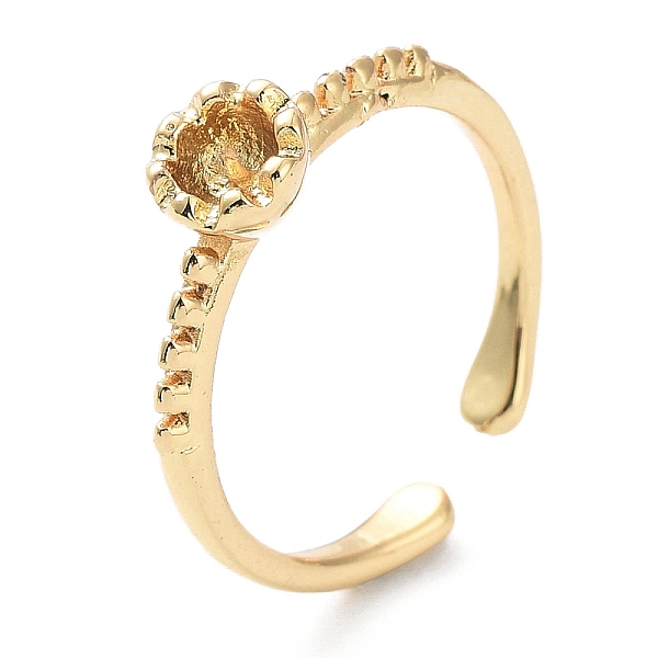 

PandaHall Rack Plating Brass Cuff Open Ring Bases Setting, Long-Lasting Plated, Golden, 1.5~3mm, Inner Diameter: 17mm, Fit for 4mm Bead...