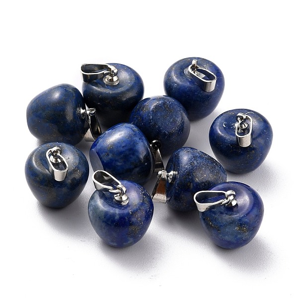 

PandaHall Natural Lapis Lazuli Pendants, with Platinum Brass Loops, Apple, 14~15x14x14mm, Hole: 6x3mm Lapis Lazuli Fruit