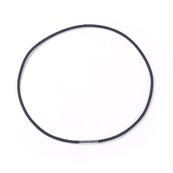 

PandaHall Polyester Cords Necklace Making, with 304 Stainless Steel Clasps, Black, 18.89 inch(48cm), 3mm 304 Stainless Steel Black